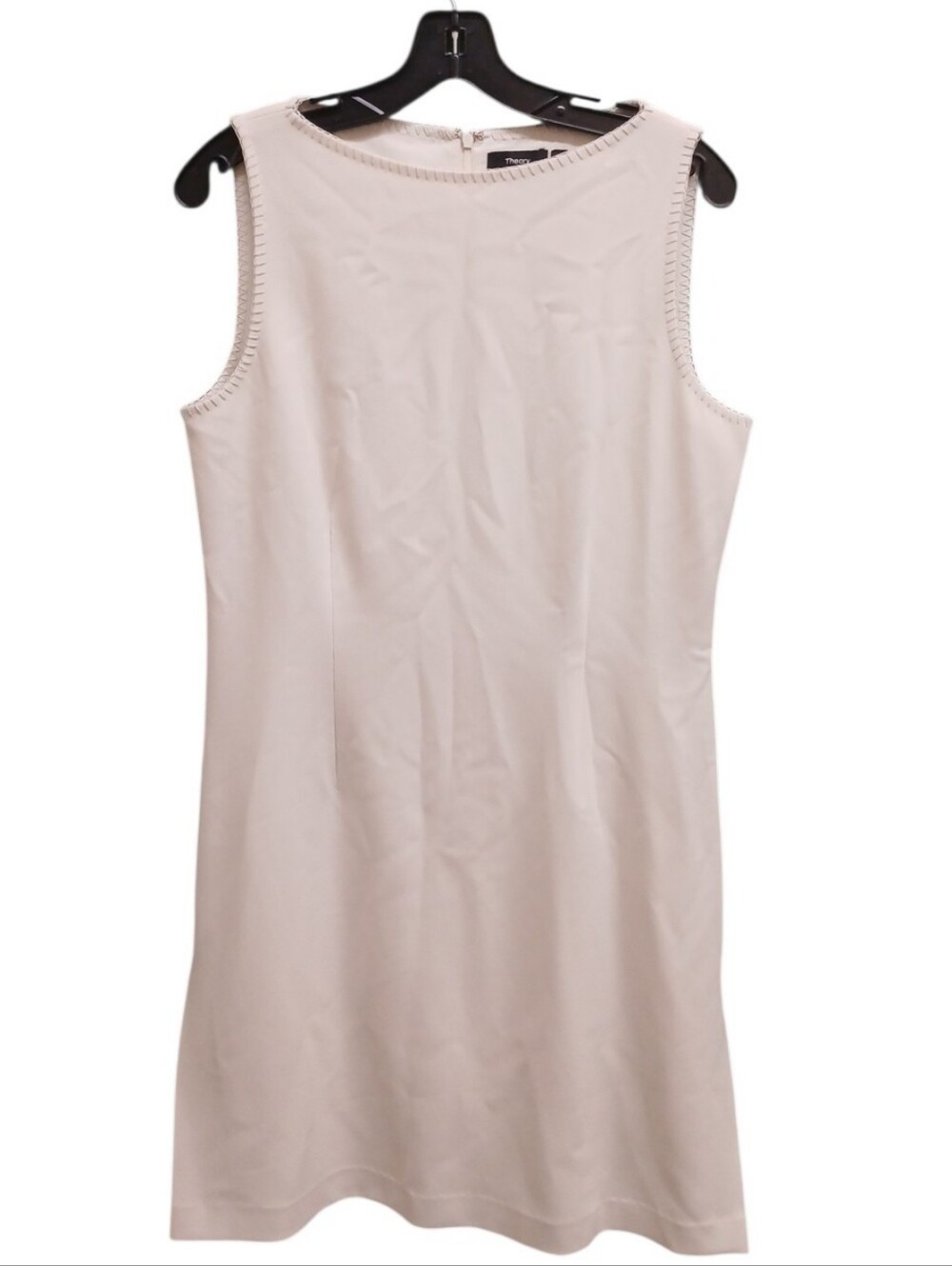 Theory Cream Boatneck Shift Admiral Crepe Dress Size 10
